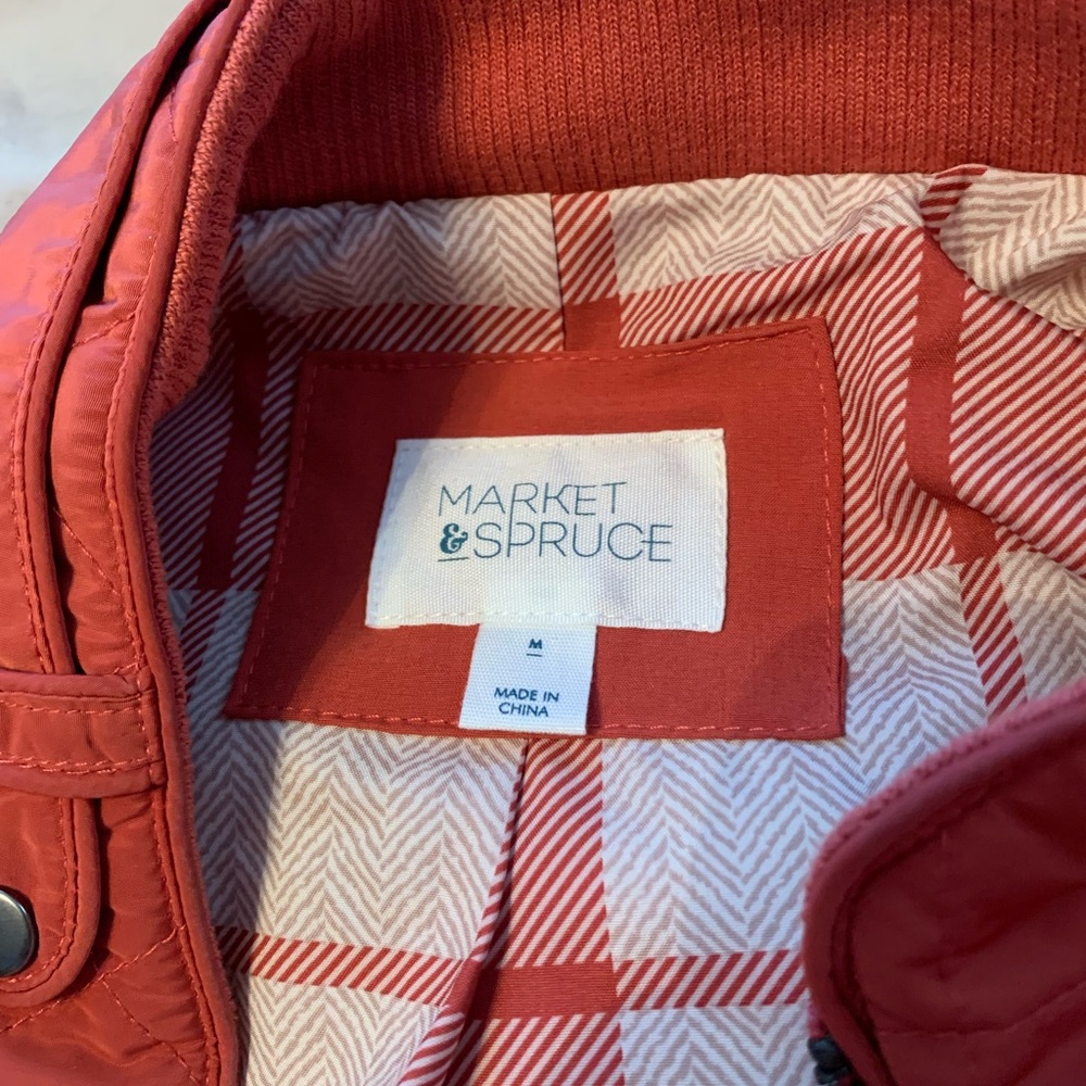 Dulcie Quilted Puffer Jacket in Burnt Orange by Market & Spruce - Picture 2 of 4